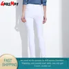 Kvinnors jeans koreanska femme femininas vit denim hög midja penna skinny byxor kvinna kläder för kvinnor kvinnlig 210428