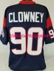 Men Women Youth Jadeveon Clowney Custom Sewn Blue Football Jersey XS-5XL 6XL