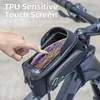 Rockbros Cykel Frame Bag Cykling Touch Screen Bags Top Front Tube MTB Road Bike Phone Case Holder Tillbehör