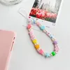 2022 Nieuwe Mode Acryl Strap Key Rings Lanyard Kleurrijke Oog Kralen Touw voor Cellphone Case Hanging Telefoon Chain Sieraden Gift