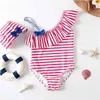 Enfant Enfants Bébé Filles Rayé Étoiles Maillots De Bain Maillot De Bain Star Costume Beachwear Été Enfants 210508