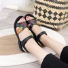 Sandals Summer Mother And Slippers Ladies Soft Middle-aged Elderly Flat Shoes Simple Comfortable Waterproof Non-slip