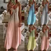 24 Kolory Kobiety Maxi Casual Sundress Kobieta Sexy Suspendender Backless Tie Dye Kolorowe Drukowane Damskie Damskie Długie Suknie Plus Rozmiary