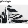 Vintage Zebra Paski Dorywczo Spodnie Kobiety Elastyczne Sznurka Wysoka Talia Luźne Spodnie Letnie Pantalon Wlać Femme 210430