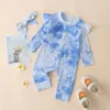 Kids Rompertjes Meisjes Jongens Tie Dye Romper Zuigeling Peuter Flying Mouw Jumpsuits Lente Herfst Mode Boutique Baby Klimmen Kleding