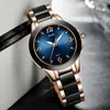 SUNKTA Fashion Women Relojes Ladies Top Brand Luxury Cerámica Deporte Reloj de cuarzo Mujeres Azul Reloj de pulsera impermeable 210527