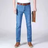 2021 Primavera verão homens jeans estiramento fina jeans luz azul cores masculinas em linha reta calças jean casuais calças jeans de calças g0104