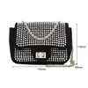 Shoppingkassar Mode Kvinnor Crossbody Rhinestone Messenger For Travel Leisure Glitter Chain Casual Ladies 220304