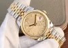 41mm flöjt Bezel Watches Men's Automatic Cal.3235 ETA Gray Wimbledon Watch Men 904L Rostfritt stål Två ton Yellow Gold Jubilee Armband 126333 Datum Arvursur