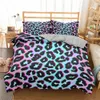 Homesky leopardo impressão conjunto de cama consolador conjuntos com fronha conjunto têxteis para casa rainha rei tamanho capa edredão lj201127218v