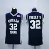 NCAA Brigham Junger Cougars Jimmer Fredette College Basketball -Trikot Blue White Herren #32 Jimmer Fredette Shirts Universität Stitched Trikots