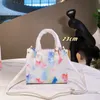 Tote de moda Bolsa de ombro Designer de luxo na alfanumérica gradiente impressa sacos de compras na praia para mulheres colisão de cor grande bolsa lcm