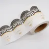 Customized Special Paper Red Wine Adhesive Sticker Label with Gold Foil Rolling Packaging Printing High Grade Stickers