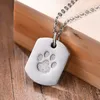 Dog Tag Cremation Urn Necklace in Stainless Steel Dog Paw Pendants Urn Jewelry Urns for Pet Ashes204s