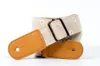 Högkvalitativ 3 stycken Ukulele Straps Stock Uku-Belt Bomull Gitarrband Bälten Linne Material med läderhuvud Ukelele Strap Belt