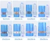 100pcs mat bleu fenêtre fermeture à glissière sac de papier d'aluminium debout refermable poudre de café collation noix céréales cadeaux de mariage de noël thermoscellage pochettes d'emballage