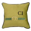 Brev Luxury Square Cushion Designer Dekorativ kudde G Luxurys Designers Cushion Cotton Pillow Decor Living Room Cushion