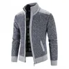 Men's Sweater Coat Fashion Patchwork Cardigan Men Knitted Sweater Jacket Slim Fit Stand Collar Thick Warm Cardigan Coats Men 211018