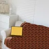 Home Air Conditioning Blanket Office Sleep Shawls for Women Men Letter Jacquard Flannel Throw Blanket