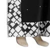 ブラックドレスoネックビーズで印刷されたアフリカの女性ファッションスリーブパッチワークの女性最大ロングローブプラスサイズのvestidos 210416