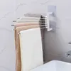 Bathroom Storage & Organization Stainless Steel Towel Rack Shower Shelf Wall-Mounted Holder Adhesive Force Kitchen