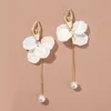 Dangle & Chandelier Fashion Trend Ballerina Dancing Long Earrings Imitation Pearls Flowers Tassels Metal Earring Ins Style 2021