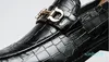 Hommes Formelle Affaires Brogue Chaussures De Luxe Hommes Crocodile Robe Chaussures Mâle Casual En Cuir Véritable De Noce Mocassins