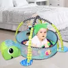 3-i-1 Baby Aktivitet Gym Mat Play Mat Pedagogiska Leksaker Pussel Crawling Fantsett Spädbarn Spel Pappa Spela Rug Gift för Barn Boys Girls 210724