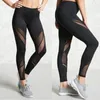 Spodnie damskie kobiety Capris Black Patchwork Mesh Leggingi Jeggings Legins Women Leggins Kobiet Elastyczne spodni capri fitness sportowa odzież sportowa