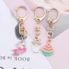 Fashion Cute Creative Fox Cat Keychain Personality Animal Moon Drop Oil Bag Key ring Hang Accessories