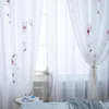 Perde Perdeler Lüks Sırf Perdeleri Oturma Odası Için Beyaz Tül Çiçek Baskı Vual Yatak Odası Nordic Gazlı Bez Pencere Dekor