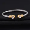 Bijoux en acier inoxydable mode femmes manchette bracelet câble élastique boule bracelet à breloques livraison directe Q0719