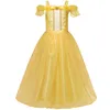 Kids Clothing Cosplay Princess Costume Children Fancy Christening Dresses Purple Navy Yellow