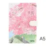 Notizbücher 1 Stück 2021 Cherry Blossom Rosa Blau A5 Lose-Blatt Planer Künstliches Leder Notebook Tagebuch Tagebuch1