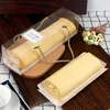 Gift Wrap 5PCS Clear Long Plastic Cake Box For Swiss Roll Portable Packaging Boxes Packaing Towel Storage Organizer