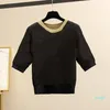 Hohe Qualität weibliche Designer Sommer Damen Pullover Mode Retro Pull de Luxe kurze Ärmel Pullover Europa und Amerika Frühling Casual SD5