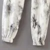Женщины Винтажные чернила окрашенные рисования бегагинг брюки шикарные женские эластичные талии повседневные панталоны мохеров лук брюки 210521