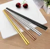 Högkvalitativ 304 Rostfritt Stål Square Chopsticks Kina Dinnerware Guld Svart Silver Färg Kök Porslin Sn5837