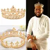 Haarclips Barrettes Barokke Vintage Royal King Crown For Men Full Round Sliver Big Gold Tiaras en Crowns Prom Party Costume AC7260785