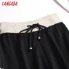 Tangada Kobiety Dress Sets Oversized Crop Knit Top Garnitur 2 Sztuki Zestawy Sweterki Sweter Spodnie Garnitury 5M03 210609