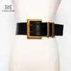 Cintos Moda Mulher Belém Limpa Ouro Big Mental Double Pinle Fechava Feminino Pu Belts Pu Belts Vestido Coloque Coloque Corsário Strap 203 Z0223