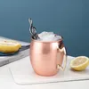 50pcs 550ml 18oz Moscow Mule Mug Stainless Steel Hammered Copper Plated Beer Cup Coffee Cup Bar Drinkware