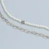 女性ファッションハートペンダントネックレス2021のトレンド審美的なジュエリーギフトのためのパンクの多層模様の真珠のネックレス