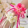 Wedding Flowers Wrist Bridesmaid Sisters Hand flowers Artificial Bride Flowers For Wedding Party Decor Bridal Wrist Flowers