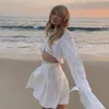 Foridol White Summer Dress Suits Women Casual Beach Holiday Vestidos 2 Pieces Set Korean Dress Shirts Vestido Mini Elegante 210415