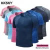 Kksky夏の男性女性Tシャツポリエステル通気性衣料品特大ジムTシャツストリートウェアスポーツ服210629