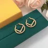 Letter Circle Earrings Designer Gold Earring Luxury F Jewelry Casual Goldn Hoop Earrings For Women Mens Accessories Ohrringe D2111279d