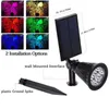 4 LED Solar Lampe Strahler Rasen Flutlicht Outdoor Garten Einstellbar 7 Farben Wand Landschaft Licht für Terrasse Dekor