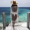 Kapak-UPS Yaz Kadın Mayo Elbise Beachwear Beyaz Pamuk Tunik Plaj Wrap Banyo Elbise Yüzme Suit Bikini Kapak Kadın