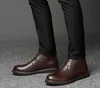 Homens Botas de Couro Inverno Vintage Estilo Ankle Boot Mens Martens Lace Up Calçados Moda Casual Sapatos Botas Hombre